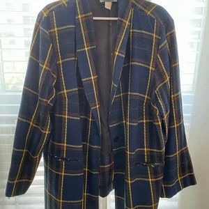 Navy Plaid Blazer